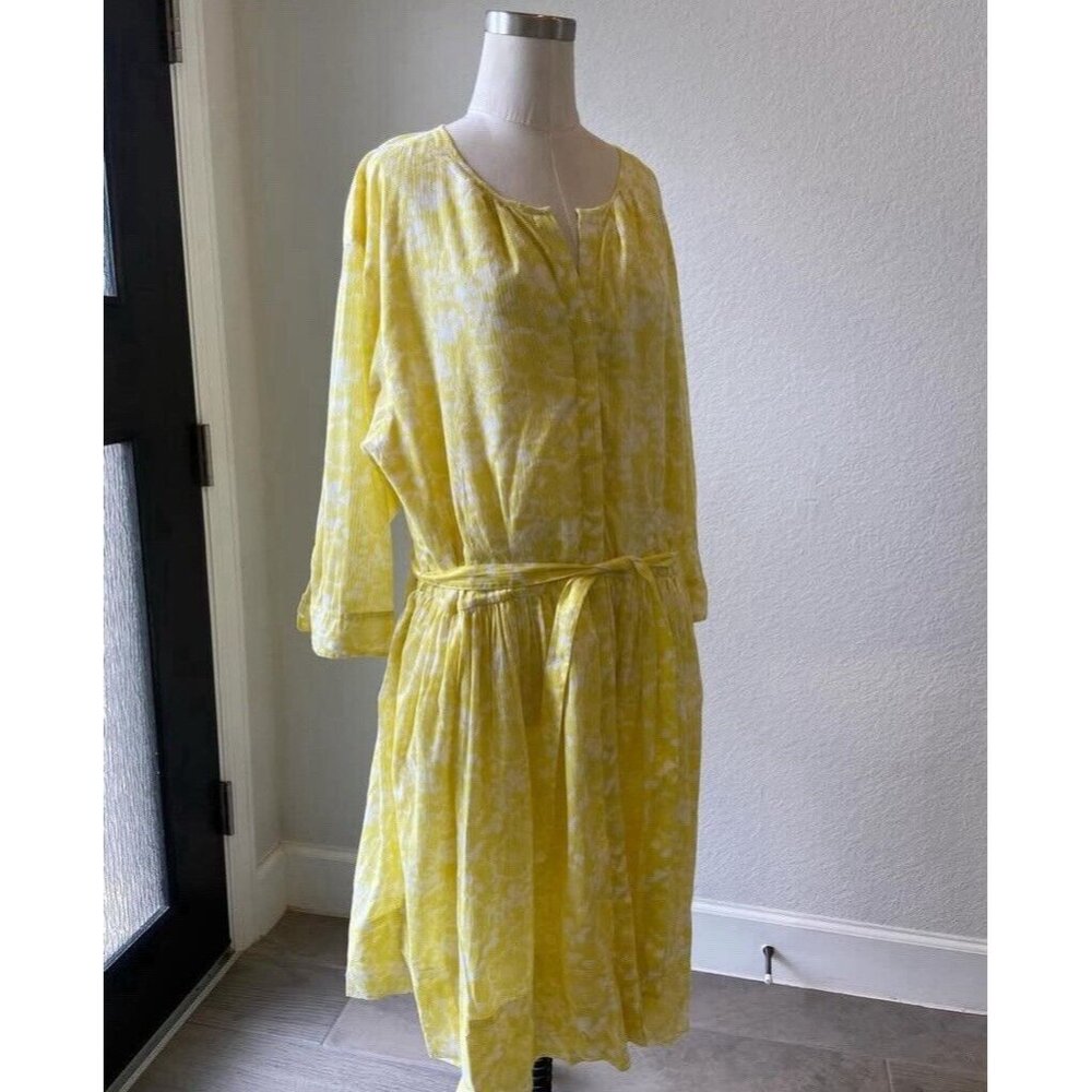 Gap Yellow Dress Size L Tall 100% Cotton